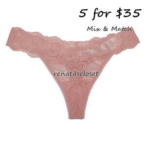 Soma Women's Embraceable Allover Lace Geo Thong Panty NWT